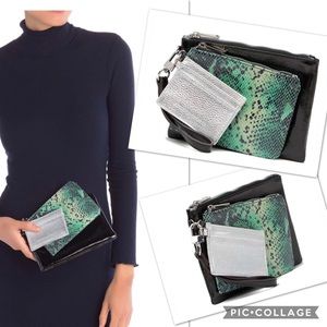 Aimee Kestenberg Havana Leather 3 Pc Wristlet Set